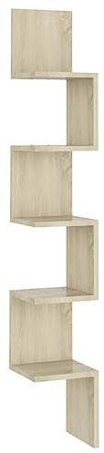 vidaXL Wall Corner Shelf Living Room Bedroom Furniture Shelving Ledges Wall-Mounted Hanging Wall Display Shelf Wall Rack Chipboard Sonoma Oak