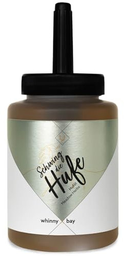 whinny X bay Huföl Schwing die Hufe – natürliches Huföl mit Pinsel und Kräuterduft | Hufpflege zur Stärkung, Feuchtigkeitsversorgung & Schutz, 450ml