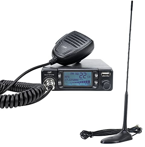 Radio CB PNI Escort HP 9700 USB e Antenna CB PNI Extra 45 con base magnetica