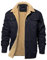 EKLENTSON Herren Winterjacke Jagd Jacke Cargojacke Warme Fleecejacke Outdoor Thermojacke Fleece Arbeitsjacke Herbst Winter Pilotenjacke, Navy L