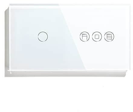 BSEED WiFi Interruptor Persiana con Interruptor inteligente Panel de cristal,Panel de vidrio para 1 Gang Smart Interruptor táctil Blanco 157 mm