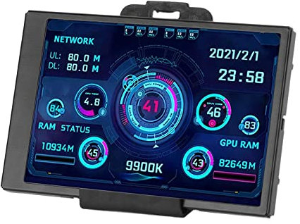 ASHATA 3,5-Zoll-IPS-USB-Bildschirm, PC-Bildschirm, CPU-, HDD, Datentemperaturanzeige, Computergehäuse, 360-Grad-Drehung, Nur für Windows-Systeme