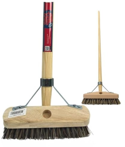 Synx Tools Sonnensegel Union 22cm - Fliesenbesen Schrubber - Besenstiel - Reinigungsbesen - Schrubben Bürsten - Besen mit Stahl 150 cm