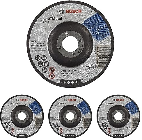 Bosch Professional 1x Trennscheibe Gerade Expert for Metal (Metall, Stahl, A 30 S BF, Ø 125 mm, 2.5 mm, Zubehör Winkelschleifer) (Packung mit 4)