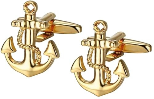 Manschettenknöpfe Anker | Manschettenknöpfe Herren | Edelstahl | Geschenk für Männer | Hochzeitszubehör | Hemd Handgelenk Musketiere | Original Geek, Unique, Edelstahl, Keine