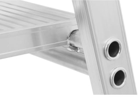 Hymer Stufenstehleiter mit Plattform und Rollen, einseitig begehbar - 5 Stufen