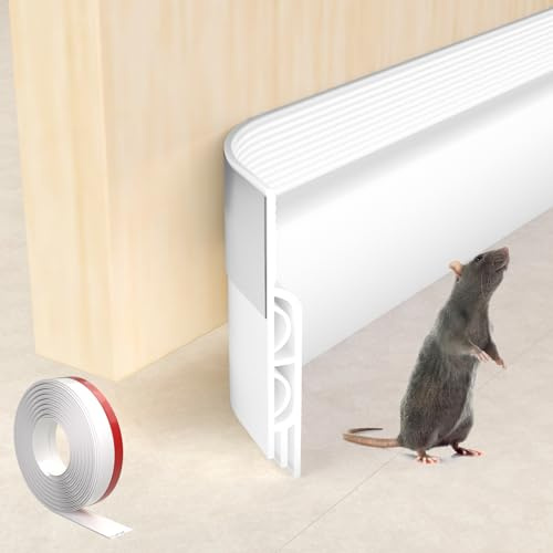 ESUFEIR 39/1M Draft Excluder for Bottom of Doors,White 39 L x2 W | Self Adhesive Under Door Draught Excluder,Silicone Draft Stopper Seal Strip for Soundproofing and Insulation