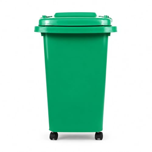 Recycling Wheelie Bin Dustbin Rubbish Waste Trash Kitchen Home Office 30L 50L | Indoor Outdoor Rubbish Waste with Wheels | Recycling Food Dustbin Outdoor Wheelie Bin Green/Red (Green, 30 Litre)