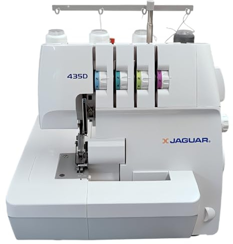 Jaguar Starter Overlocker Serger 435D, 3-4 Thread, Colour-Coded Threading, Differential Feed, 91W, LED Light, Includes Accessories.