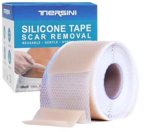 Silicone Scar Sheet, Silicone Scar Tape (1.6 x120 Roll), Extra Long Scar Sheet for Abdominal Debridement, Cesarean Section, Keloid, Surgical Scars