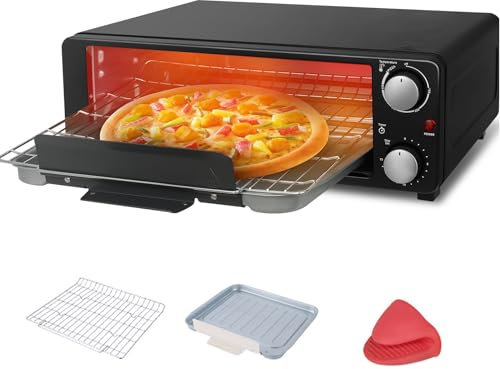 Electric Pizza Maker, 1200W Indoor Portable Pizza Oven with 15min Timer and Adjustable Temperature, Stainless Steel Pizza Cooker for Restaurant and Home Use