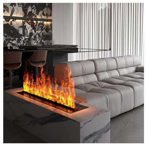QYMLSH 3D Water Vapor Electric Fireplace Stove Insert, Ultra-Thin Indoor Electric Fireplace With Touch Control Panel And Remote Control, Energy-saving LED Flame, Adjustable Mist Humidifier