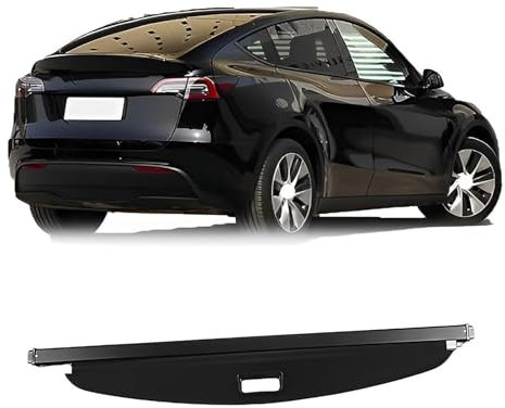 YHBIBI Auto Einziehbare Hintere Kofferraum Hutablage Für Tesla Model Y 2020 2021 2022 2023 2024, Kofferraumvorhang-Laderaumabdeckung, Autodekorationszubehör