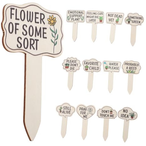 Yardenfun 15pcs Pflanzenstäbe Fo Garten Etiketten Dekorative Holz Pflanzen Tags Für Outdoor Garten Dekorationen