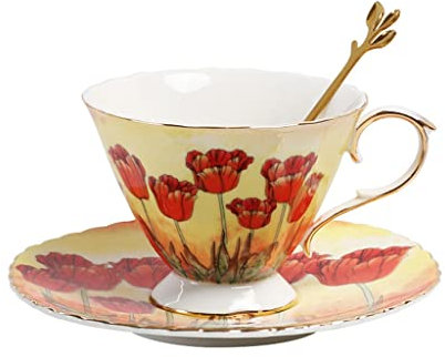 Tazas y Platos de café inglés de cerámica, Juegos de té de la Tarde, Tazas y Platos de Porcelana China