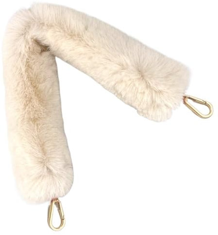 GLigeT Schulterriemen Kunstfell Griffband Portemonnaie Zubehör Taschenkette Ersatz Portemonnaie Schultergurt Umhängetaschengurt Pelziger Handgurt Verstellbarer Schultergurt(Off White,100cm)