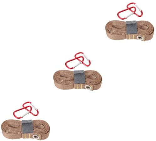 BESPORTBLE 3 Piezas Tendedero Postes De Tienda Accesorios para Acampar Pabellón Carpa Caliente Cámping Lona Ganchos para Tienda Ganchos para Acampar Tienda Ultravioleta Cuerdas Brown Nylon