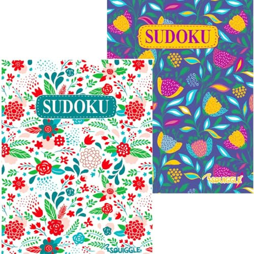 Sixstore Set di 2 quaderni a tema sudoku, formato da viaggio, formato A5, 128 pagine