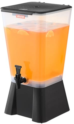 VEVOR Distributeur de Boissons avec Grande Capacité 19 L, Fontaine à Eau en Plastique, Distribution d’Eau Jus Limonade Thé Glacé, avec Robinet Anti-goutte, pour Restaurants Cafés Hôtels Fêtes