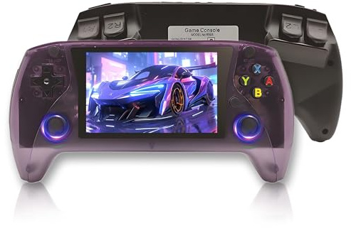 R50S Retro Gaming Console 64/128G, Console Portatile Per Videogiochi 19869/25320+ Giochi Classici 20+ Emulatori, Schermo IPS OPA da 4', Risoluzione 800*600, Sistema Open Source E (Viola,128G)