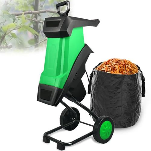 2400w Electric Wood Chipper Shredder,39mm Branch Crusher with 50l Collection Bag,4500 RPM High-Speed Mulcher for Garden Waste,Leaves & Lawn Clippings (Quiet & Overload Protection),Chippers+30mWire