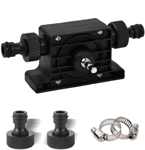 7mm Shank Mini Electric Drill Pump, Self-Priming Transfer Pump with 2 Quick-Connect Fittings, 2 Anti-Leak Clamps, Cordless Drill Pump Ideal for Home, Garden & Workshop Oil, Diesel