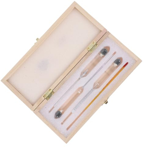 ULTECHNOVO Alcolometro per Vino in Vetro con Termometro e Misuratore Gradazione Alcolica Scatola Strumento Preciso per Produzione e Controllo e Distillati