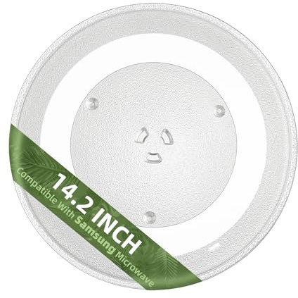 Gemroom 14.2 Microwave Turntable Plate for Samsung Microwave Compatible with Part # DE74-00023A, DE74-20002 Series 14 1/8 inch Samsung Microwave Glass Plate