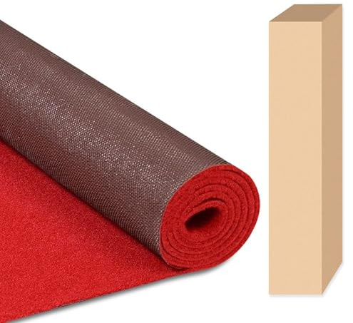 450GSM, 3ft x 20ft Red Carpet Runner for Events, Reusable TPR Non-Slip Backed Red Rug with Anti Slip for Wedding, Christmas, Indoor/Outdoor