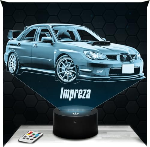 Lampephoto.fr - 3D Lamp Suba ru Impreza Car Vehicle, Touch Led Car Night Light, 3D Hologram Effect Night Light, Christmas Birthday Gift Idea for Men, Bedroom Decoration Object