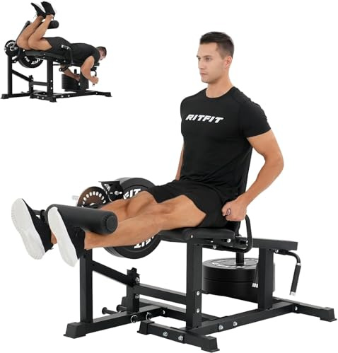 RitFit Beinstrecker Beinbeuger Gerät Beinpresse für Zuhause | 4-fach verstellbare Rückenlehne & 12-fach verstellbare Beinstütze, für Oberschenkel Training & Muskelaufbau Beintrainer