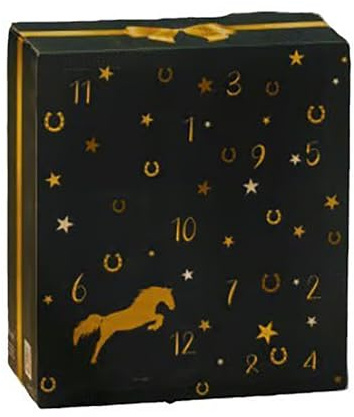 Adventskalender for Pferdeliebhaber, 24-tägiger Countdown mit Geschenken rund ums Pferd, Winterhimmel-Design for Erwachsene(Black)