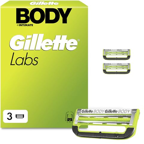 GilletteLabs Body + Intimate Razor Blade Refill Cartridges, 3 Cartridges