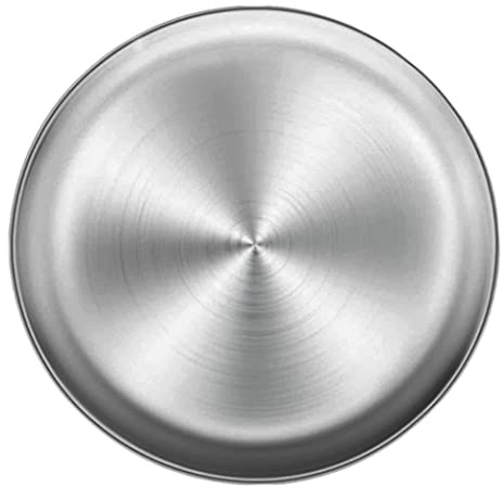 Hilai Bandeja de Pizza de Acero Inoxidable Bandeja de Almacenamiento Multifuncional de Metal Redonda para Pastel de Frutas 34 cm