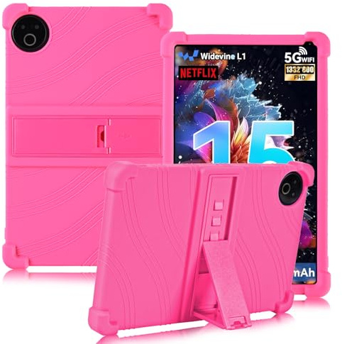 ATOOZ for MUISOO 10 Inch Tablet Case 2025 (MISKB100477),Rose Red | Soft Silicone Kids Case for MUISOO 10.4 inch Tablet 2026 (MSOKB1001)/ Evermyth 10 Inch Tablet KB1001/KB1004 with PC Stand
