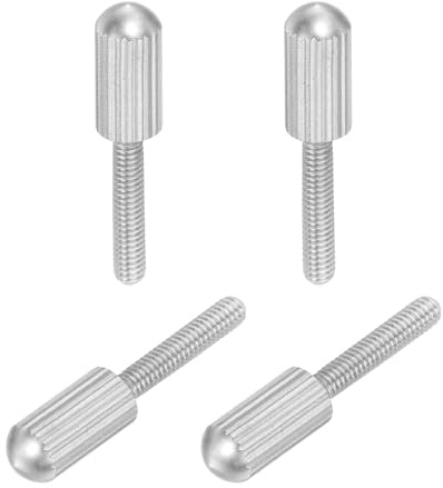 QUARKZMAN tornillos moleteados pequeños, M2,5 x 12 mm, acero inoxidable 304, rosca macho de cabeza plana, tornillos moleteados, sujetadores para iluminación, hogar (plateados).