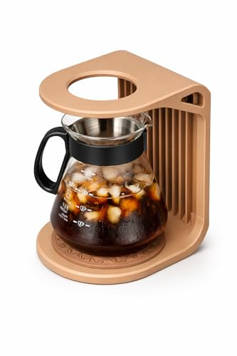 KAVA Pour-Over Kaffeefilter Ständer – Stilvoller Handfilter Halter für Filterkaffee, mit Abtropfmatte, modernes Design in Latte Brown