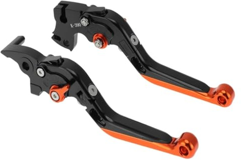 Motorrad-Bremskupplungshebel for KTM RC125 RC200 RC390 for Duke 125 200 390, verstellbare Aluminiumlegierung, Schwarz, Orange(Black Handle Orange End)
