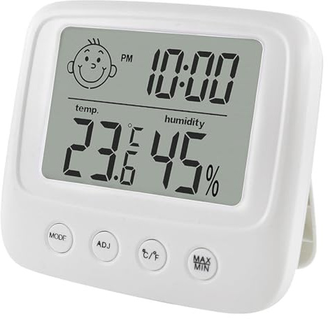 Digital Temperature Gauge - Temperature Humidity Meter Room Hygrometer,Accurate and Easy to Read with Face Icons for Pet Reptile, Cellar, Home, Greenhouse