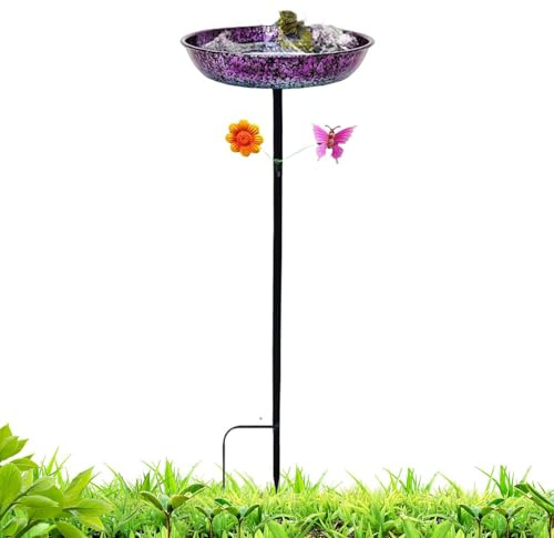 Vogelbad aus Metall für Draußen,Garten Wildvögel Futterstation Aus Metall - Rasen Bird Bath Futterstation | Für Garten Terrasse Rasenfläche Hinterhofbereich Birdwatchers Und Naturliebhaber