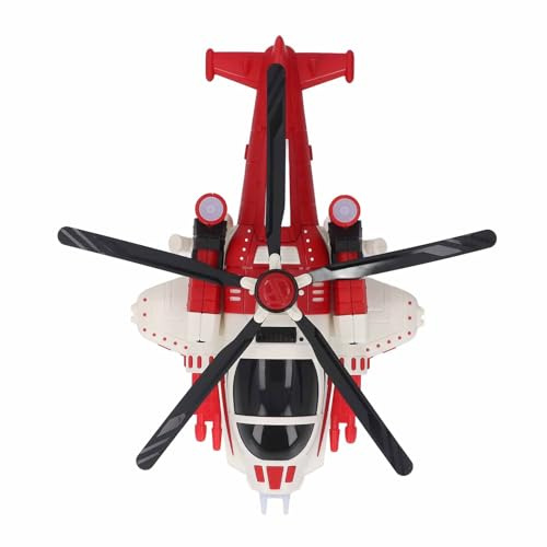 Light Up Kids Airplane Toy with Dynamic Music and Easy Operation for Playtime 3 AA Battery Operated (Red)