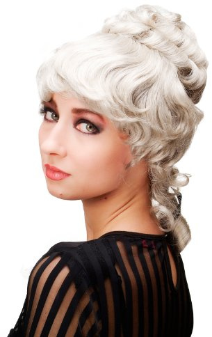 WIG ME UP - L.COLONIAL.Lady-101 Damenperücke Qualitätsperücke Perücke Barock Kolonial Turmfrisur Beehive Grau L.COLONIAL.Lady-101