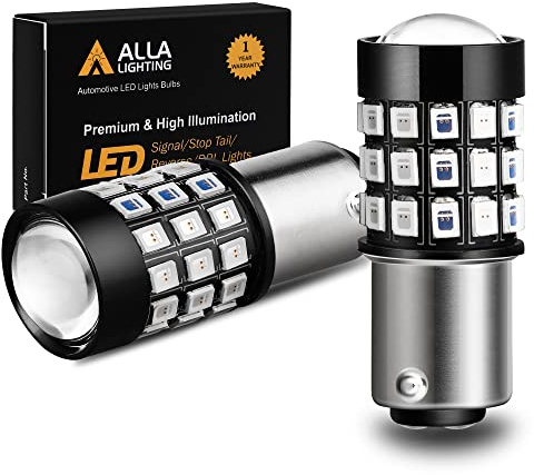Alla Lighting BAY15D 2057 1157 LED Strobe Brake Lights Bulbs, Pure Red 7528 1154 3496 Flashing Stop Lamps Dual Filament 12V for Cars, Trucks, Motorcycles, Trailers