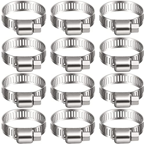 Litensh 12 collier de serrage tuyau arrosage en acier inoxydable, collier serflex inox 16-25mm, metal serre flex serrage pour tuyau d'engrenage conduits de carburant plomberie automobile piscine
