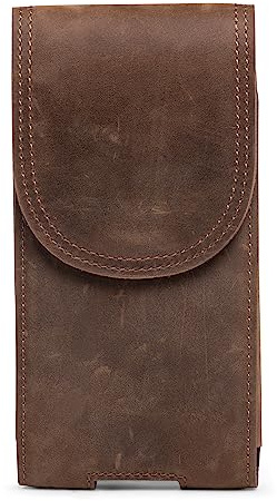 Hengwin Premium Leder Holster Handyhalter Herren, Handy Gürteltasche Kompatibel Mit iPhone 17 16 15 14 13 ProMax, 16 Plus, Samsung Galaxy S25+, S25 S24 S23 Ultra Handytasche Für Die Reise (Braun)