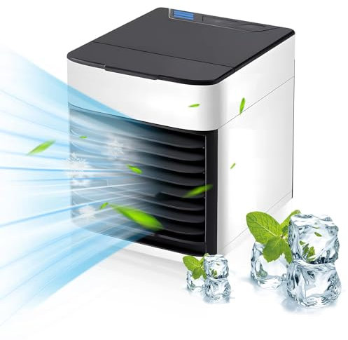 Mobile Klimaanlage,Luftkühler mit Verdunstungskühlung,Mini Klimaanlage,USB Ventilator mit Timing Funktion,4-in-1 Persönlich Mobile Klimageräte,Tragbarer Klein Klimaanlage Air Cooler