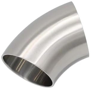 Auto Auspuffrohr 1,5 Dicke 51 Mm, 63 Mm, 76 Mm Außendurchmesser, Sanitär-Stumpfschweißung 45-Grad-Kniestück, Rohrbogen, Autoauspuffrohr Schalldämpfer Geschweißtes Rohr Auto Auspuff Endrohr