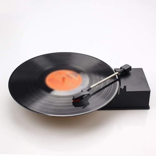 SGKOMN Giradischi Vintage, Mini Giradischi Retro con Supporto per la Riproduzione Bluetooth con Grammofono in Vinile a 2 velocità