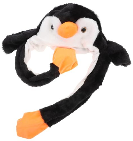 CALLARON Tierische Ohren Mütze Mit Beweglichen Ohren Winterliche Kuschelige Penguin Hut Für Partys Cosplay Und Bühnenaufführungen