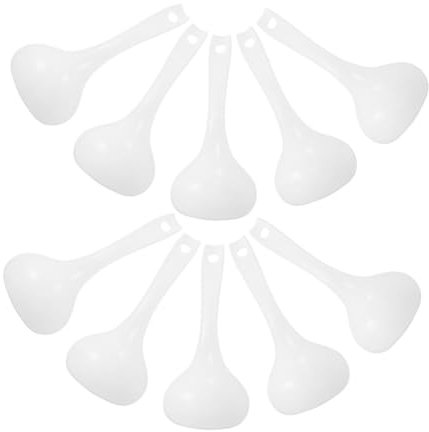 Alipis 10 Cuillères à Soupe en Plastique Pp Blanc, Grosse Capacité, Résistantes la Chaleur, Prise Confortable, Cuisine et Service